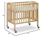 Dream On Me 3-in-1 Folding Portable Crib, Natural, Large Dream On Me