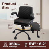 AreShark Cross Legged Office Chair: ADHD Criss Cross Desk Chair with Wheels & Stretchable Rotating Footrest - Height Adjustable Wide Yoga Kneeling Meditation Chair with Flip-up Armrests Back Support AreShark