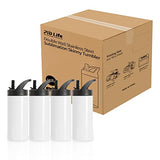 PYD Life Sublimation Sports Kids Water Bottle Blanks 16 OZ White Stainless Steel Bottles Vacuum Flask Tumbler with Sippy Up Lid and Straw for Tumbler Heat Press Sublimation Printing 4 Pack PYD Life