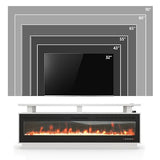 Fireplace TV Stand with 70" Smart Electric Fireplace, Wood Fireplace with Mantel, Modern Fire Place Cabinet with Socket for Living Room Farmhouse Entertainment Center (White, 70 ”) ROCSUMOO