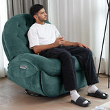 EONIX Stylish Power Swivel Rocker Recliner Chair for Living Room, Rocking All Positions, Dual Motor Independently Controlled Backrest and Headrest, USB Charging Port, Green, SXXY005021