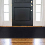 Machine Washable Modern Solid Design Non-Slip Rubberback 3x10 Traditional Runner Rug for Hallway, Kitchen, Bedroom, Living Room, 2'7" x 9'10", Black Ottomanson