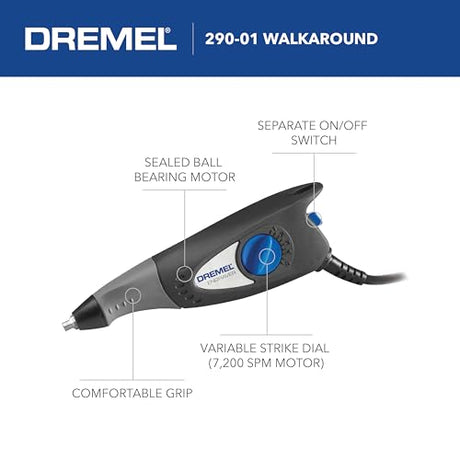 Dremel 120-Volt Engraver Rotary Tool with Stencils - Crafting Machine Perfect for DIY Personalizing and Engraving Leather, Metal, Glass, and Wood , Black, 290-02 Dremel