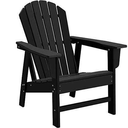 Restcozi Adirondack Chairs, HDPE All-Weather Adirondack Chair, Fire Pit Chairs (Traditional) (1, Black) - WoodArtSupply