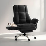 Big and Tall Office Chair, Flip Armrests for Pets & Cross Legged Sitting, Executive Ergonomic Computer Gaming Chair with Foot Rest, Crystal Velvet Wide Seat Reclining Desk Chair HOMRELEXA