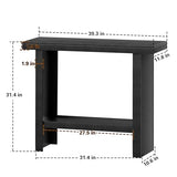 LIFECHOVY Modern Console Tables with Storage, Narrow Entryway Table for Hallway, Behind The Couch Sofa, Entrance Table with Shelves for Living Room, Foyer, Black LIFECHOVY