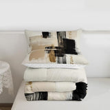 Feelyou Black Gold Comforter Set All Season Modern Minimalist Bedding Set with 2 Pillow Cases Geometric Line Microfiber Kids King Bedclothes Bedroom Decor Duvet Quilt Breathable Soft Lightweight Feelyou