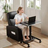 Sweetcrispy Small Mobile Standing Desk, Rolling Laptop Computer Carts, Portable Laptop Desk with Wheels, Adjustable Height Table for Home Office, Black Sweetcrispy