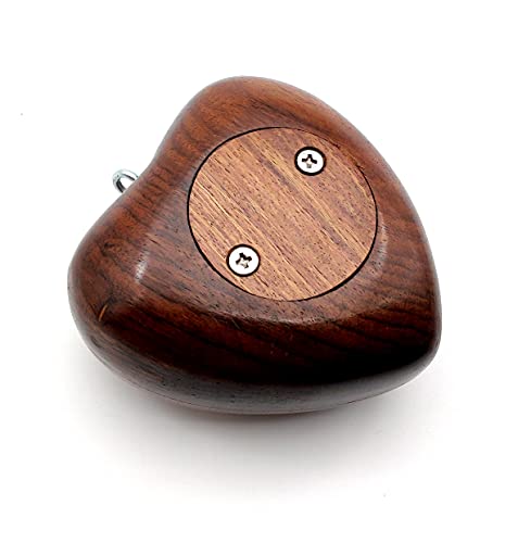 Wooden Heart Urn Keepsake Cremation Urn for Human pet Ashes Handcrafted Urn Heart Shaped - Perfect for Adults & Infants with Brass Stand 6inch with 5MOONSUN5