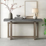 Merax Wood Entryway Console Table, Modern Line Frame with Industrial Concrete Top, for Living Room/Hallway/Foyer, Grey Merax