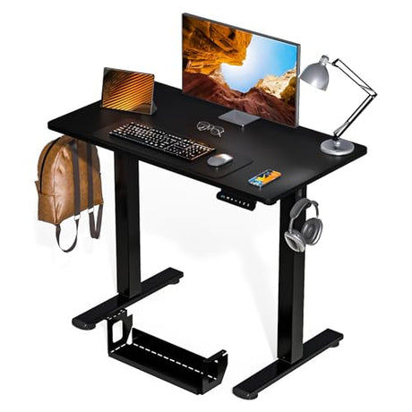 Kingant Standing Desk Height Adjustable Small Electric Stand Up Desks [35 x 20 Inch] - Ergonomic Sit Stand Desk Rising Desks for Home Office Computer Desk Stand Desk Workstation Kingant