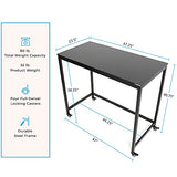 Stand Steady Joy Mobile Workstation | Standing Height Table on Wheels for Home, Office & School | Portable Standing Desk with Locking Wheels | Mobile Training Table & Collaboration Desk(Black/47x24in) Stand Steady