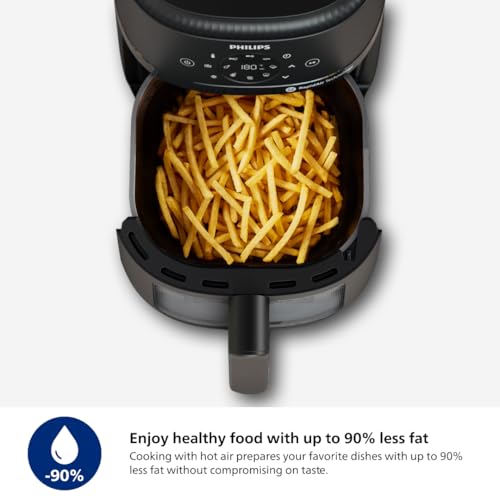 Philips 2000 Series Airfryer - 4.4 qt (4.2 l) Pan, 13 Cooking Functions, RapidAir Technology, Healthy Cooking with 90% Less Fat, Efficient & Fast (NA220/00) Philips Kitchen Appliances