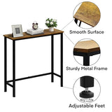 Mordchil HF Narrow Console Table, 29.5" Small Entryway Table, Thin Hallway Tables, Slim Sofa Side Tables for Hallway, Living Room, Bedroom, Foyer, Retro Brown Mordchil HF