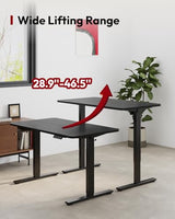 SANODESK Height Adjustable Electric Standing Desk 40x24 Inches, Sit Stand Desk with Splice Board for Home Office, Ergonomic Computer Workstation, Study & Gaming, Black Frame/Black Top SANODESK