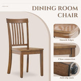 COLAMY Wooden Dining Room Chairs Set of 6, Spindle High Back Windsor Kitchen Side Chair, Farmhouse Dining Chairs for Kitchen, Dining Room, Light Brown COLAMY