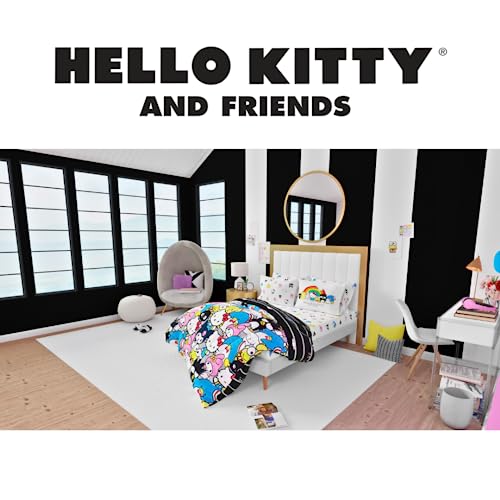 Franco Collectibles Hello Kitty & Friends Bedding 7 Piece Super Soft Comforter and Sheet Set with Sham, Full, (Official Licensed Product) Franco