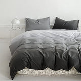 Luxlovery Grey Gradient Comforter Set Queen Grey and White Bedding Set Full Men Women Minimalist Bedding Set Light Gray Soft Breathable Blanket Quilts Gradient Comforter Set Luxlovery