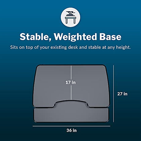 Vari - VariDesk Essential 36 - Two-Tier Standing Desk Converter for Monitor & Accessories - Height Adjustable Sit Stand Desk - Fully Assembled Monitor Riser for Home Office - 36" Wide, Black Vari