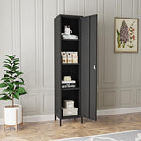 Elitehouse Tall Single Door Metal Locker with Adjustable Shelves, Black Tall Metal Locker Storage Cabinet，Easy Assembly for Living Room Bedroom （15.8”W x 15”D x 70.9”H ） Elitehouse