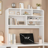 Homiflex 5-Tier Desk Shelf, 37.4''W Desktop Bookshelf for Computer Monitor, Desktop Organizer Shelf Storage Rack with 6 Cubbies, 5-Level Desk Hutch Display Rack for Home, Office, Dorm, Vanity, White Homiflex