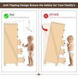 ACCOHOHO Farmhouse 8 Drawers Dresser Chests for Bedroom,52" Wide Wood Rustic Chest of Drawers with Metal Handle,Natural Texture,Drawer Organizer for Bedroom,Living Room,Hallway and Entryway,Black ACCOHOHO