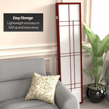 Red Lantern 6 ft. Tall Eudes Shoji Screen - Rosewood - 3 Panels Red Lantern
