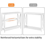 Yaheetech Wood Entryway Table, Console Table for Entryway, 2-Tier Sofa Table Accent Table w/Storage Shelf for Living Room, Hall, Foyer, White Yaheetech