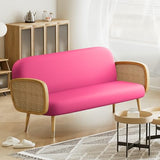 Magshion Futon Cover Slipcover Armless Sofa Cover Furniture Protector Without Armrests Slipcover Soft with Elastic Bottom Queen Size 60"x80"x6" Hot Pink Magshion