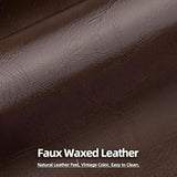 HALLYBEE 85” Futon Sofa Bed, Sleeper Sofa, Small Couch with Storage Adjustable Armrests Pillows, Faux Leather Loveseat, Mid Century Modern Couches for Living Room, Bedroom, Apartment, Coffee Brown HALLYBEE