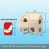 Hamster Forest Lookout Wood House Fun House Double-Decker Hut for Young Dwarf Gerbil Mouse Mice Rat Small Animals(Small Size Only for Small Hamster) kcrygogo