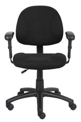 Boss Office Products B316-BK Perfect Posture Delux Fabric Task Chair with Adjustable Arms in Black, Low-Back Boss Office Products