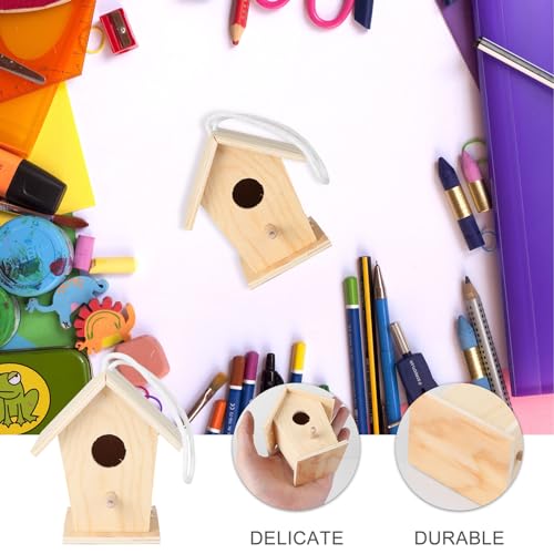 FRCOLOR Nuthatch Bird House Birdhouse Making Craft Supplies Unfinished Wood Birdhouse Kits Birdhouses to Paint Paintable Bird House Small Bird Toys Rural Child Decorations Wooden