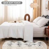 BOHOPOPM White Comforter Twin/XL Size Single Bed - Lightweight Super Soft Cozy Modern Polycotton Bedding Blanket Quilt Set for Kid Teen Boy Children All Season - 1 Solid Comforter and 1 Pillowcase BOHOPOPM