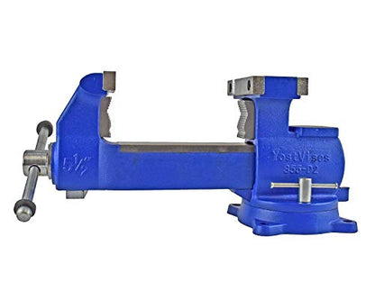 Yost Vises 855-D2 Industrial Grade Reversible Vise, 5.5", Blue - WoodArtSupply