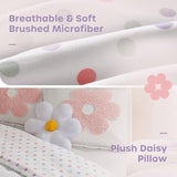 Intelligent Design Kids Full Comforter Set for Girls, Tufted Chenille Floral Comforter Set Queen, Lightweight Polka Dot Reversible Bed Set, Shams, Pillow, Gracie, Full/Queen White/Purple 4 Piece Intelligent Design