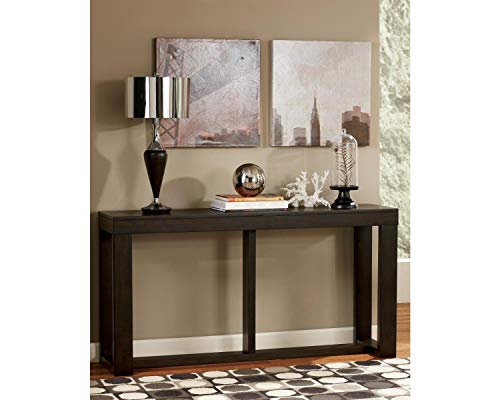 Signature Design by Ashley Watson Mid-Century Rectangular Sofa Table, Dark Brown - WoodArtSupply