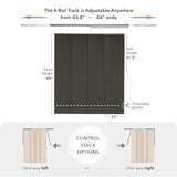 GoDear Design Adjustable Sliding Panel Track Vertical Blinds for Windows 45.8"- 86" W x 96" H, Extendable Patio Door Blinds for Sliding Door, Trimmable Fabric Panel Curtinsa, Semi-Privacy, Tea Time GoDear Design