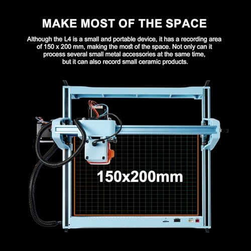 L4 Laser Engraver Machine, 3000mW Laser Engraving Cutting Machine with 7000mm/s Fast Laser Engraver Machine, 150x200mm Working Area, Portable Laser Marking Machine for Jewelry, Metal, Class IV MECOLOUR