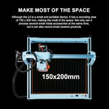 L4 Laser Engraver Machine, 3000mW Laser Engraving Cutting Machine with 7000mm/s Fast Laser Engraver Machine, 150x200mm Working Area, Portable Laser Marking Machine for Jewelry, Metal, Class IV MECOLOUR