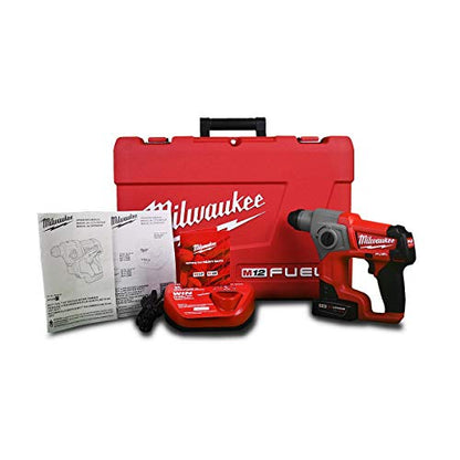 MILWAUKEE M12 FUEL 2416-21XC 12-Volt Cordless Lithium-Ion 4.0Ah 5/8 in. Brushless SDS-Plus Rotary Hammer Kit - WoodArtSupply