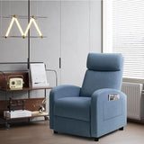 JUMMICO Recliner Chair Adjustable Home Theater Single Recliner Sofa Furniture with Thick Seat Cushion and Backrest Modern Living Room Recliners (Fabric, Light Blue)