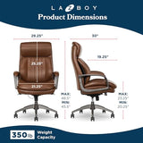 La-Z-Boy Nova Executive Office Chair, Patented AIR Ergonomic Support Technology, High-Back Premium Comfort & Support, Cognac Brown Vegan PU Leather La-Z-Boy