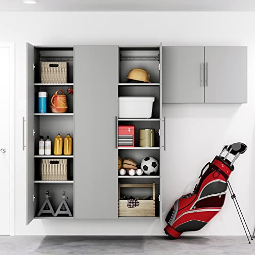 Prepac HangUps Large Storage Cabinet - Immaculate Light Gray 36" Cabinet with Storage Shelves and Doors; Ideal for Bin and General Storage Solutions - WoodArtSupply