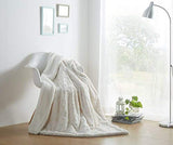 DaDa Bedding Luxury White Roses Fluffy and Cuddly Faux Fur with Sherpa Backside Fleece Cloud Throw Blanket - Super Soft Warm Plush Luxe Solid Toss for Sofa, Couch or Bed - 63" x 90" DaDa Bedding