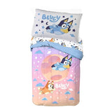 Jay Franco Bluey & Bingo Toddler Comforter Set - 4 Piece Bed Set Includes Sheet Set & Pillow Covers - Super Soft Clouds & Stars Kids Bedding Jay Franco
