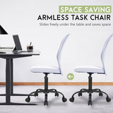 BestOffice Ergonomic Office Chair Desk Chair Mesh Computer Chair Armless Back Support Modern Executive Rolling Swivel Chair with Lumbar Support (White) BestOffice