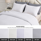 Maple&Stone White Quilt Set King Size, Lightweight Bedspread Ultrasonic Chevron Pattern Light Coverlet for All Season Comforter Bedding Decor - 3 Piece King Bed Cover Sets Maple&Stone