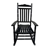Balcony Porch Adult Rocking Chair, Wood Outdoor Indoor Porch Rocker Chair for Adult, All Weather- Resistant Patio Rocking Chair for Garden, Lawn, Balcony, Backyard, Black AOCOROE