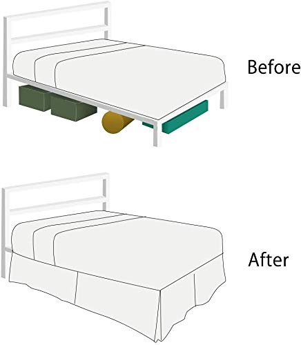 BISELINA French Linen Bed Skirt with Pleated Frills 14-Inch Tailored Drop Natural Flax Cotton Blend Dust Ruffle Soft Cozy Farmhouse Bedding (14" Twin, Linen) BISELINA